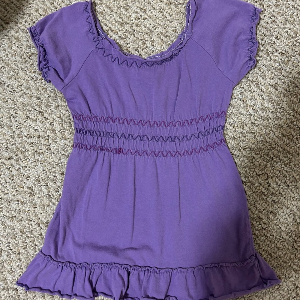 Circo Girls Purple Top Blouse Cinch Waist 3T